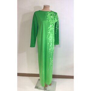 Vintage Mod Floral Retro Dress Maxi Length Womens 16